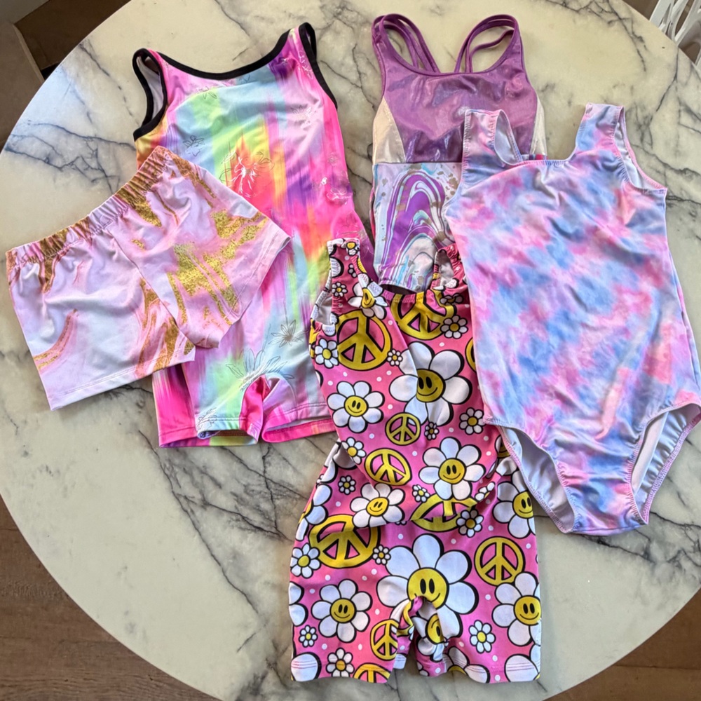 Justice Gymnastics Leotards Mixed Set Lot Medium Large